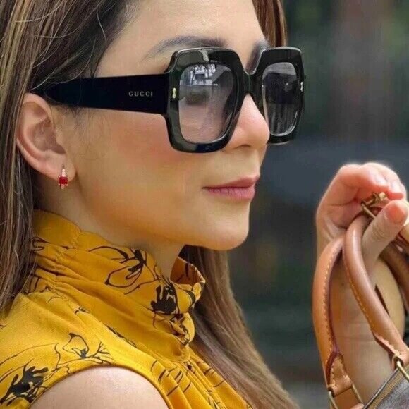 Gucci GG1111S 001 Sunglasses Black Square Frame, Grey Lenses main image 6